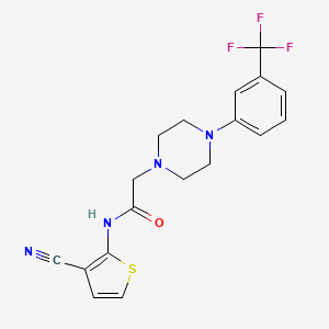 molecular formula C18H17F3N4OS B10806186 N-(3-cyanothiophen-2-yl)-2-[4-[3-(trifluoromethyl)phenyl]piperazin-1-yl]acetamide 