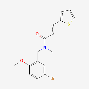 molecular formula C16H16BrNO2S B10806194 N-[(5-bromo-2-methoxyphenyl)methyl]-N-methyl-3-thiophen-2-ylprop-2-enamide 