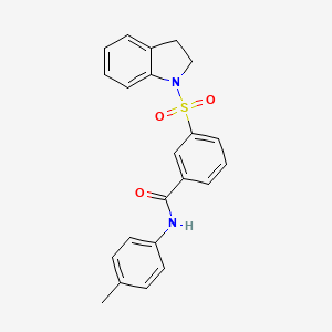 3-(2,3-dihydroindol-1-ylsulfonyl)-N-(4-methylphenyl)benzamide