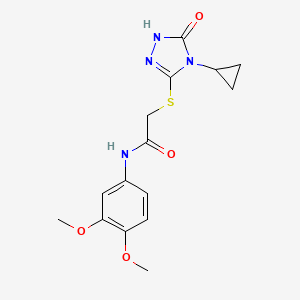 molecular formula C15H18N4O4S B10806215 2-[(4-cyclopropyl-5-oxo-1H-1,2,4-triazol-3-yl)sulfanyl]-N-(3,4-dimethoxyphenyl)acetamide 