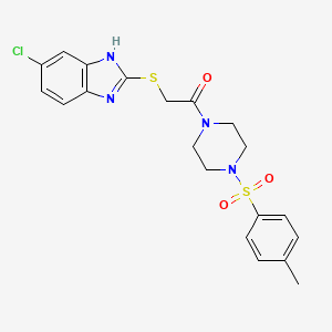 2-[(6-chloro-1H-benzimidazol-2-yl)sulfanyl]-1-[4-(4-methylphenyl)sulfonylpiperazin-1-yl]ethanone