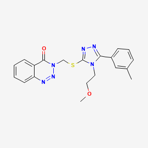 molecular formula C20H20N6O2S B10806227 3-[[4-(2-Methoxyethyl)-5-(3-methylphenyl)-1,2,4-triazol-3-yl]sulfanylmethyl]-1,2,3-benzotriazin-4-one 