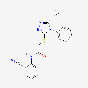 N-(2-cyanophenyl)-2-[(5-cyclopropyl-4-phenyl-1,2,4-triazol-3-yl)sulfanyl]acetamide