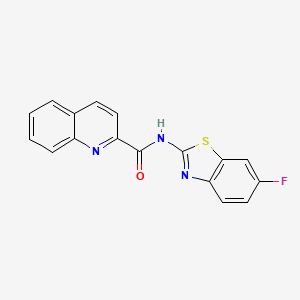 molecular formula C17H10FN3OS B10806237 N-(6-fluoro-1,3-benzothiazol-2-yl)quinoline-2-carboxamide 