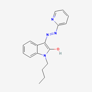 molecular formula C17H18N4O B10806241 1-Butyl-3-(pyridin-2-yldiazenyl)indol-2-ol 