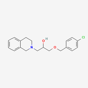 molecular formula C19H22ClNO2 B10806262 1-((4-Chlorobenzyl)oxy)-3-(3,4-dihydroisoquinolin-2(1H)-yl)propan-2-ol 