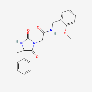 molecular formula C21H23N3O4 B10806281 N-(2-Methoxybenzyl)-2-(4-methyl-2,5-dioxo-4-(p-tolyl)imidazolidin-1-yl)acetamide 