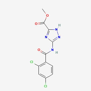 molecular formula C11H8Cl2N4O3 B10806330 methyl 3-[(2,4-dichlorobenzoyl)amino]-1H-1,2,4-triazole-5-carboxylate 