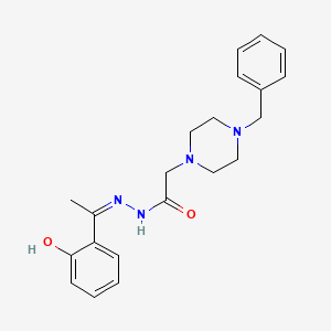 molecular formula C21H26N4O2 B10806332 2-(4-benzylpiperazin-1-yl)-N-[(Z)-1-(2-hydroxyphenyl)ethylideneamino]acetamide 