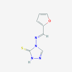 molecular formula C7H6N4OS B10806334 4-((Furan-2-ylmethylene)amino)-2,4-dihydro-3H-1,2,4-triazole-3-thione 