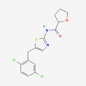 molecular formula C15H14Cl2N2O2S B10806360 N-{5-[(2,5-Dichlorophenyl)methyl]-1,3-thiazol-2-yl}oxolane-2-carboxamide CAS No. 305376-60-7