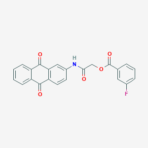 2-((9,10-Dioxo-9,10-dihydroanthracen-2-yl)amino)-2-oxoethyl 3-fluorobenzoate