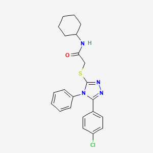 2-((5-(4-Chlorophenyl)-4-phenyl-4H-1,2,4-triazol-3-yl)thio)-N-cyclohexylacetamide