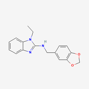 molecular formula C17H17N3O2 B10806388 Benzo[1,3]dioxol-5-ylmethyl-(1-ethyl-1H-benzoimidazol-2-yl)-amine 