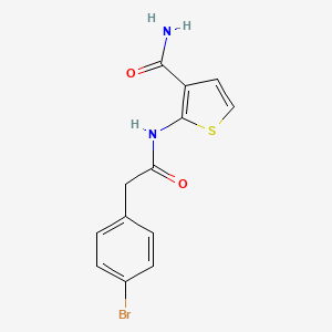 molecular formula C13H11BrN2O2S B10806404 2-(2-(4-Bromophenyl)acetamido)thiophene-3-carboxamide 