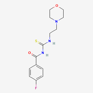 molecular formula C14H18FN3O2S B10806412 4-fluoro-N-{[2-(morpholin-4-yl)ethyl]carbamothioyl}benzamide 