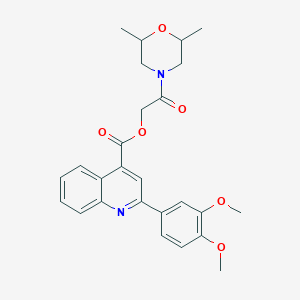 [2-(2,6-Dimethylmorpholin-4-yl)-2-oxoethyl] 2-(3,4-dimethoxyphenyl)quinoline-4-carboxylate