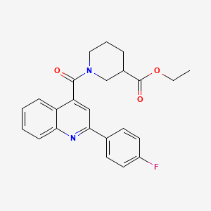 Ethyl 1-[2-(4-fluorophenyl)quinoline-4-carbonyl]piperidine-3-carboxylate