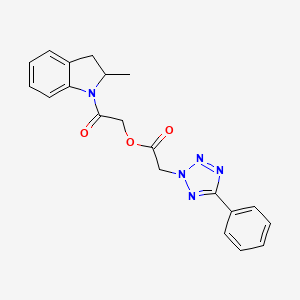 [2-(2-Methyl-2,3-dihydroindol-1-yl)-2-oxoethyl] 2-(5-phenyltetrazol-2-yl)acetate