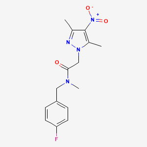 2-(3,5-dimethyl-4-nitropyrazol-1-yl)-N-[(4-fluorophenyl)methyl]-N-methylacetamide