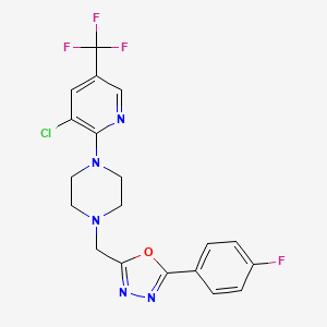 2-[[4-[3-Chloro-5-(trifluoromethyl)pyridin-2-yl]piperazin-1-yl]methyl]-5-(4-fluorophenyl)-1,3,4-oxadiazole