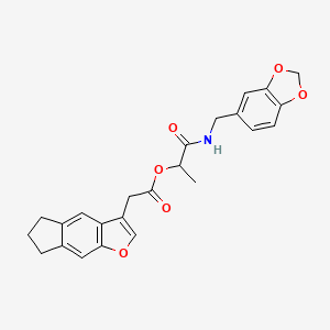 [1-(1,3-benzodioxol-5-ylmethylamino)-1-oxopropan-2-yl] 2-(6,7-dihydro-5H-cyclopenta[f][1]benzofuran-3-yl)acetate