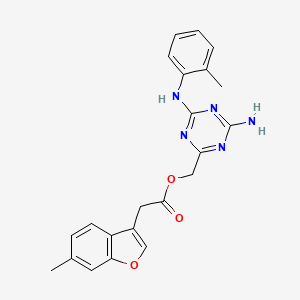 [4-Amino-6-(2-methylanilino)-1,3,5-triazin-2-yl]methyl 2-(6-methyl-1-benzofuran-3-yl)acetate