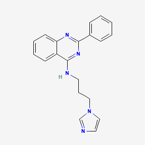 molecular formula C20H19N5 B10806590 N-(3-imidazol-1-ylpropyl)-2-phenylquinazolin-4-amine 