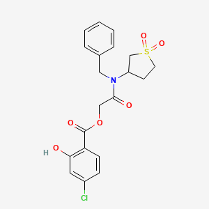 molecular formula C20H20ClNO6S B10806679 [2-[Benzyl-(1,1-dioxothiolan-3-yl)amino]-2-oxoethyl] 4-chloro-2-hydroxybenzoate 