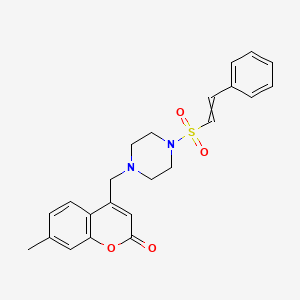 7-Methyl-4-[[4-(2-phenylethenylsulfonyl)piperazin-1-yl]methyl]chromen-2-one