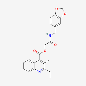 [2-(1,3-Benzodioxol-5-ylmethylamino)-2-oxoethyl] 2-ethyl-3-methylquinoline-4-carboxylate