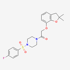 2-[(2,2-dimethyl-3H-1-benzofuran-7-yl)oxy]-1-[4-(4-fluorophenyl)sulfonylpiperazin-1-yl]ethanone