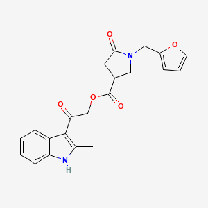 molecular formula C21H20N2O5 B10806697 [2-(2-methyl-1H-indol-3-yl)-2-oxoethyl] 1-(furan-2-ylmethyl)-5-oxopyrrolidine-3-carboxylate 