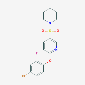 2-(4-Bromo-2-fluorophenoxy)-5-piperidin-1-ylsulfonylpyridine