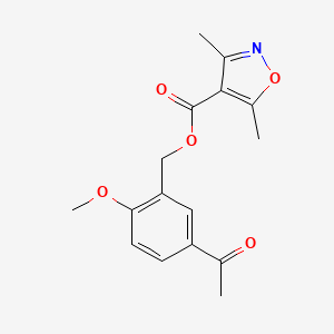 (5-Acetyl-2-methoxyphenyl)methyl 3,5-dimethyl-1,2-oxazole-4-carboxylate