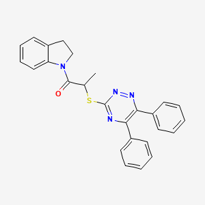 1-(2,3-Dihydroindol-1-yl)-2-[(5,6-diphenyl-1,2,4-triazin-3-yl)sulfanyl]propan-1-one