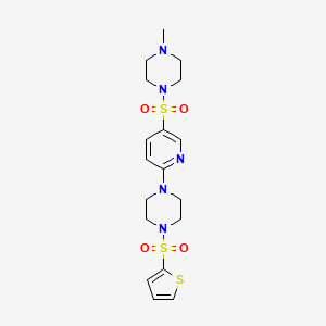 1-Methyl-4-[6-(4-thiophen-2-ylsulfonylpiperazin-1-yl)pyridin-3-yl]sulfonylpiperazine