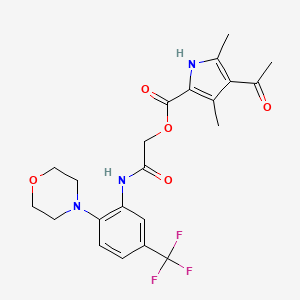 [2-[2-morpholin-4-yl-5-(trifluoromethyl)anilino]-2-oxoethyl] 4-acetyl-3,5-dimethyl-1H-pyrrole-2-carboxylate