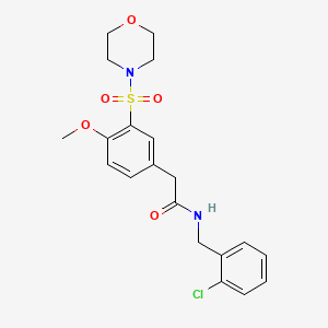 N-[(2-chlorophenyl)methyl]-2-(4-methoxy-3-morpholin-4-ylsulfonylphenyl)acetamide