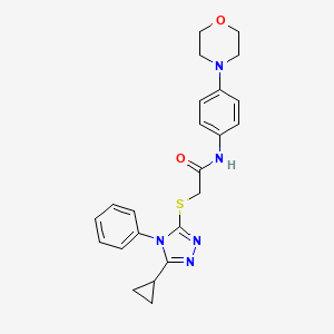 2-[(5-cyclopropyl-4-phenyl-1,2,4-triazol-3-yl)sulfanyl]-N-(4-morpholin-4-ylphenyl)acetamide