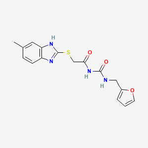 N-(furan-2-ylmethylcarbamoyl)-2-[(6-methyl-1H-benzimidazol-2-yl)sulfanyl]acetamide