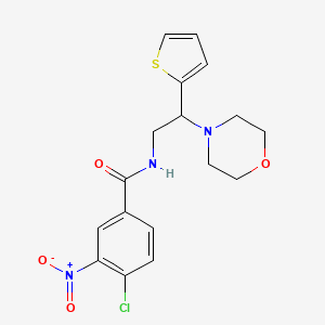 4-chloro-N-(2-morpholin-4-yl-2-thiophen-2-ylethyl)-3-nitrobenzamide