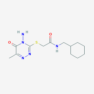 2-[(4-amino-6-methyl-5-oxo-1,2,4-triazin-3-yl)sulfanyl]-N-(cyclohexylmethyl)acetamide