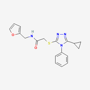 molecular formula C18H18N4O2S B10806847 2-[(5-cyclopropyl-4-phenyl-1,2,4-triazol-3-yl)sulfanyl]-N-(furan-2-ylmethyl)acetamide 