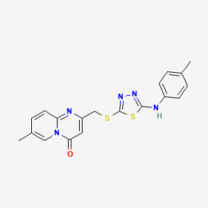 7-Methyl-2-[[5-(4-methylanilino)-1,3,4-thiadiazol-2-yl]sulfanylmethyl]pyrido[1,2-a]pyrimidin-4-one