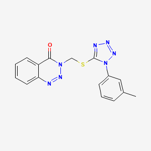 molecular formula C16H13N7OS B10806921 3-[[1-(3-Methylphenyl)tetrazol-5-yl]sulfanylmethyl]-1,2,3-benzotriazin-4-one 