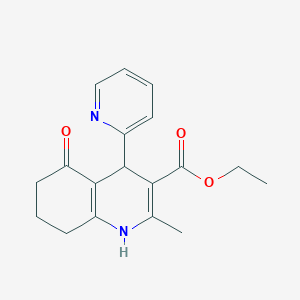 molecular formula C18H20N2O3 B10806937 Ethyl 2-methyl-5-oxo-4-(pyridin-2-yl)-1,4,5,6,7,8-hexahydroquinoline-3-carboxylate 