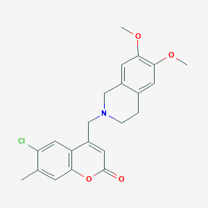 6-chloro-4-[(6,7-dimethoxy-3,4-dihydro-1H-isoquinolin-2-yl)methyl]-7-methylchromen-2-one