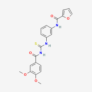 molecular formula C21H19N3O5S B10806939 N-[3-({[(3,4-dimethoxyphenyl)carbonyl]carbamothioyl}amino)phenyl]furan-2-carboxamide 