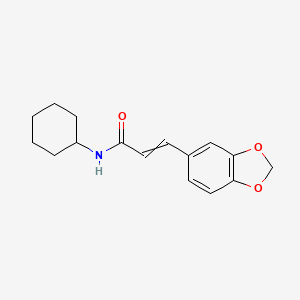 3-(1,3-benzodioxol-5-yl)-N-cyclohexylprop-2-enamide